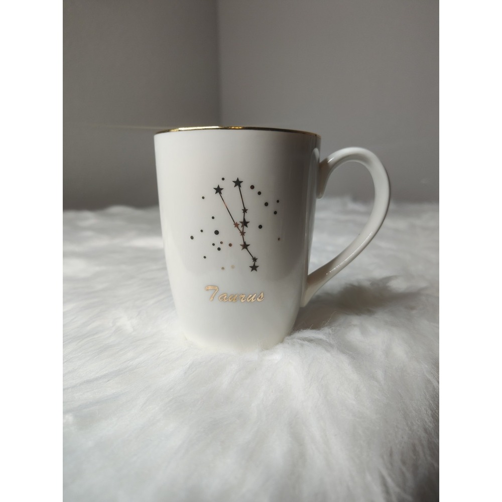 Taurus‎ ♉ Zodiac Sign Coffee Mug Cup Gold Rim
